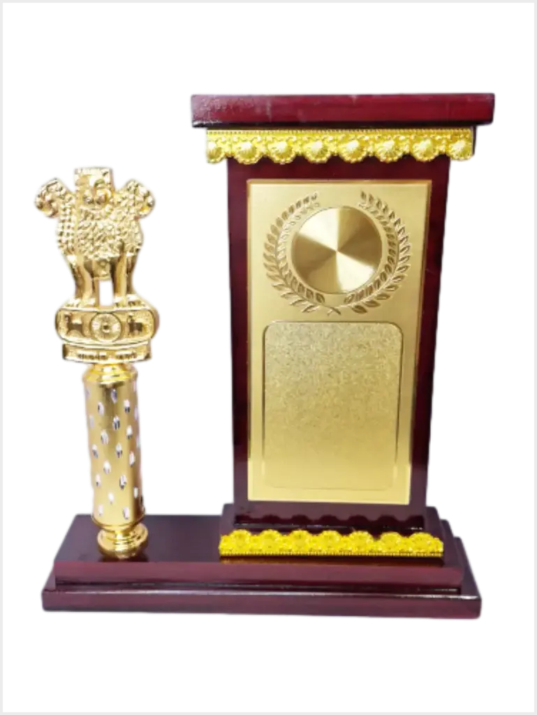 [AT-ASHOK STAMBH-2] Wooden Trophy Ashok Stambh (12.75")