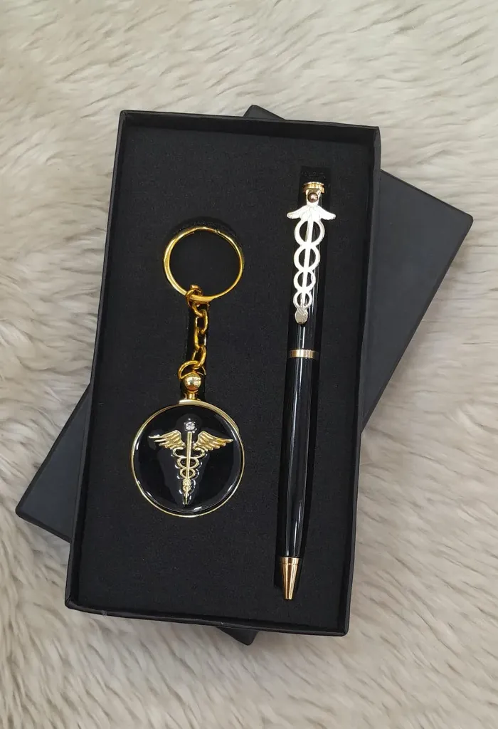 Black Doctor Pen Keychain Set